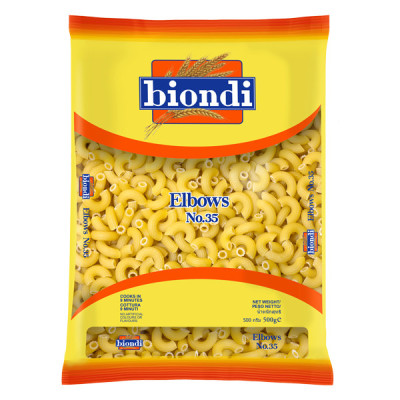 COMBO 2 Gói Nui Chữ C Elbows Số 35 Biondi 500g | Biondi Elbows No.35 500g
