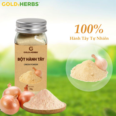 Bột Hành Tây Sấy Lạnh Goldzherbs – Hũ 50g