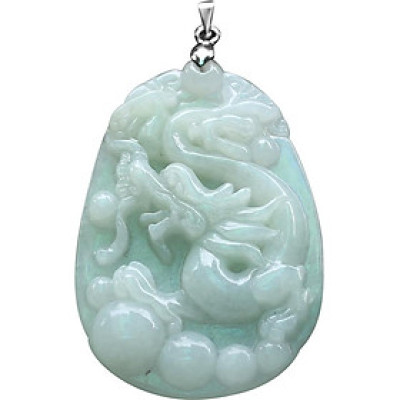 Mặt Dây Chuyền Cẩm Thạch Chạm Rồng (4.5 x 3.2 cm) Ngọc Quý Gemstones MD42