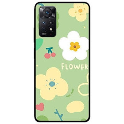 Ốp lưng dành cho Xiaomi Redmi Note 11 Pro mẫu Hoa Nền Xanh Cherry