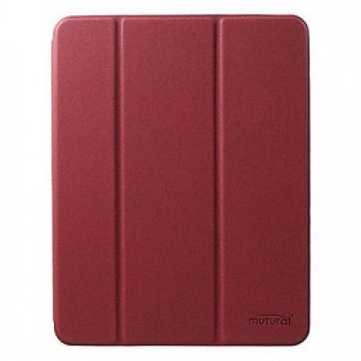 Bao da ipad pro 11 inch 2018 hiệu Mutural có khay cài bút_ màu đỏ_ hàng nhập khẩu