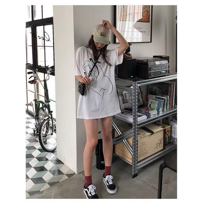 Áo pull/ Áo phông dáng dài Oversize hình Alice cho nữ