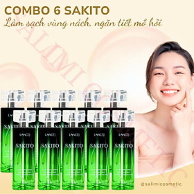 COMBO 10 Lọ Xịt Khử Mùi SAKITO LANCEJ 50ml, Sạch Vùng Nách, Ngăn Tiết Mồ Hôi, Không Ố Vàng Áo