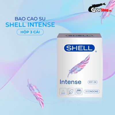 Bao cao su Shell Intense - Siêu mỏng 0.04mm - Hộp 3 cái