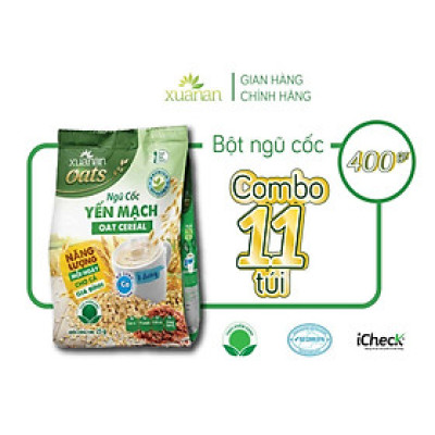 Combo 11 Túi Ngũ Cốc Yến Mạch Xuân An [ít đường] 400G {25g*16 gói}