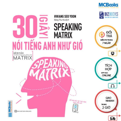 Sách - Speaking Matrix - 1 Phút Nói Tiếng Anh Như Gió + 30 Giây Nói Tiếng Anh Như Gió - Tặng App Học Online - MCBooks