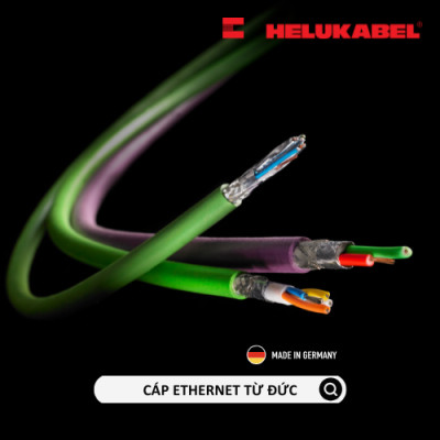 Dây cáp mạng Ethernet HELUKAT IND 100S ECO SF/UTP PUR | Green | 2 x 2 x AWG 26 /19 