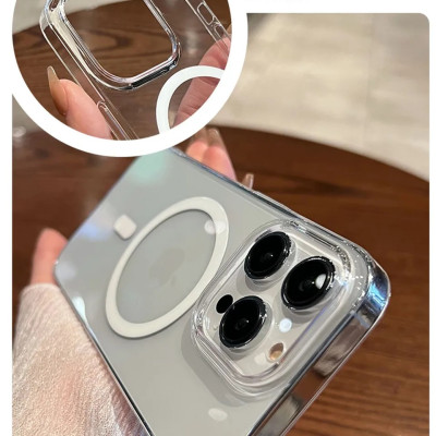 Ốp lưng trong suốt sạc từ tính cho iPhone 14 / 14 Plus / 14 Pro / 14 Pro Max hiệu HOTCASE Magnetic - trang bị đệm khi 4 góc, Viền TPU chống sốc, lưng PC chống ố vàng - Hàng nhập khẩu