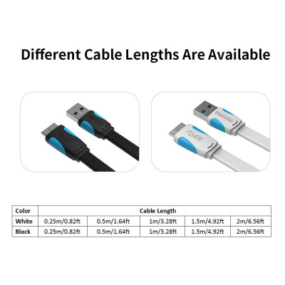Ổ cứng VENTION gắn ngoài Samsung S5 và Note3 2m thay thế cho cáp USB Loại A Nam sang Micro B
