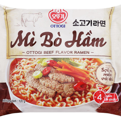 [Thùng 20 gói] Mì Bò Hầm Ottogi 120gx20