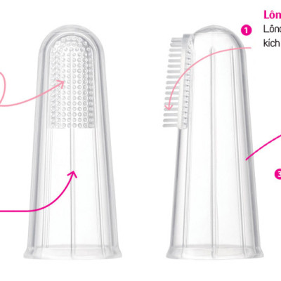 Bàn chải rơ lưỡi xỏ ngón IBYEOL Friends JuJu lông bàn chải mềm (chính hãng Hàn Quốc)