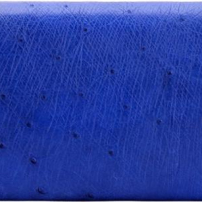 Ví Nữ Da Đà Điểu 3 Gấp Huy Hoàng HT3402 (18.5 x 9 cm) - Xanh Dương