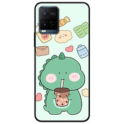 Ốp lưng dành cho Vivo Y21 - Vivo Y21s mẫu Khủng Long Uống Trà Sữa