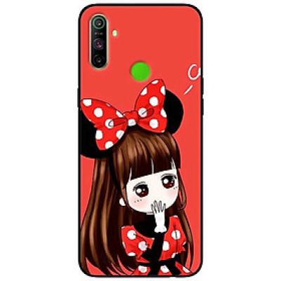 Ốp lưng dành cho Realme C3 mẫu Cô Gái Đầm Chấm Bi