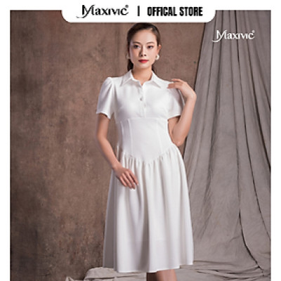 Đầm Rubi Trắng Nút Ngực Maxivic M01227029