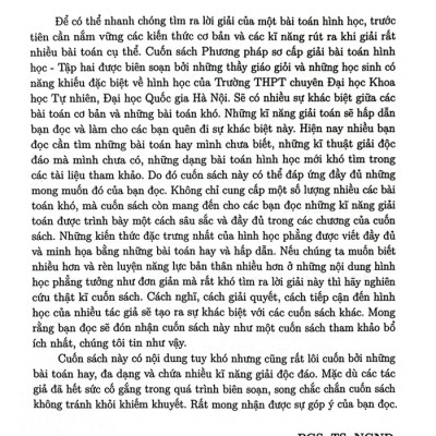 Sách - Phương pháp sơ cấp Giải bài toán Hình học - Tập 1 (Trường THPT Chuyên Khoa học tự nhiên)