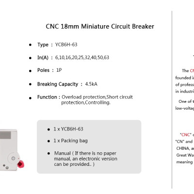 CB tép đónng ngắt, aptomat CNC 1P 230V 16-63A