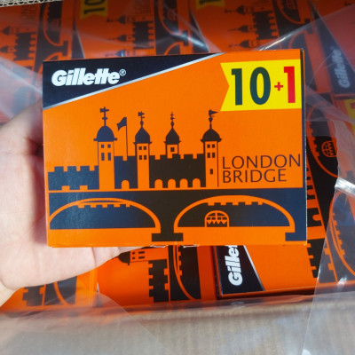 Vỉ 110 lưỡi lam Gillette London Bridge giá rẻ (Gồm 10 hộp nhỏ - mỗi hộp 11 lưỡi)