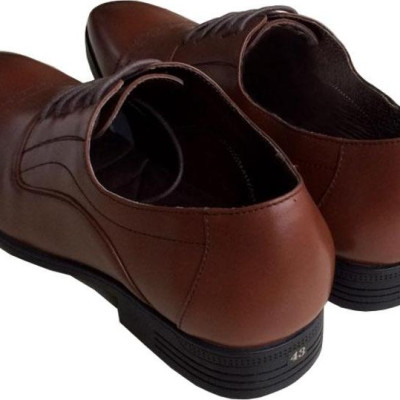 Giày tây nam Trường Hải da bò cao cấp nâu cao 4cm đế cao su GT447