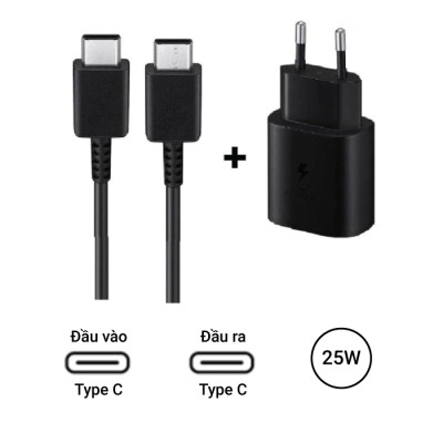 Bộ dây và củ sạc nhanh sam sung 25w type C - Hàng chính hãng