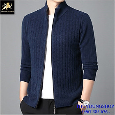 Áo len nam cao cấp cổ đứng kéo khóa công sở LNA32