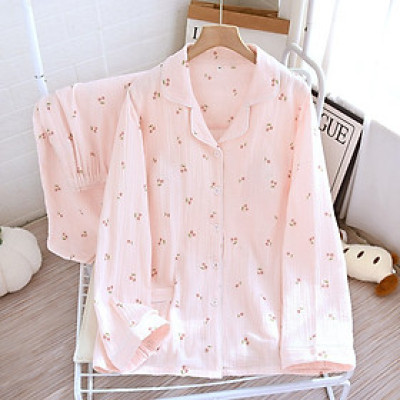 Bộ Đồ Bầu Và Sau Sinh Xô Muslin Cổ Tròn B2541 Hồng Phấn