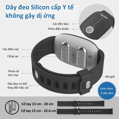 Thiết bị đeo tay chống nôn nói do say tàu xe, ốm nghén EmeTerm Fashion - đạt chứng nhận FDA/CE - Không dùng thuốc - Không tác dụng phụ - Pin sạc - Hàng chính hãng