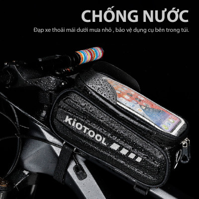 Túi treo sườn xe đạp vỏ cứng chống nước Kiotool đựng điện thoại