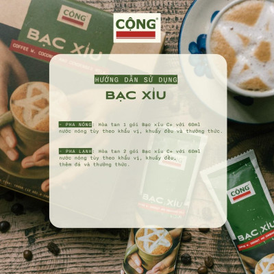 Set 10 20 30 50 gói cà phê bạc xỉu hòa tan C+ (Stick không hộp, không giấy gài) Cộng Cà Phê