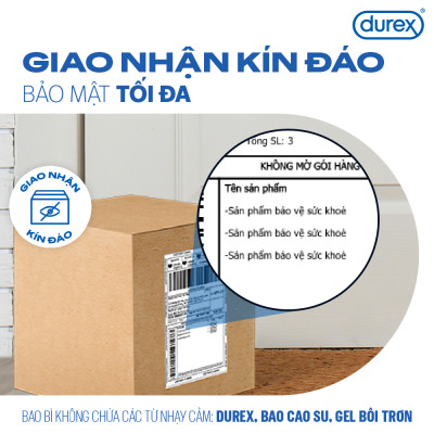 Bộ 3 hộp bao cao su Durex Performa kéo dài thời gian, size 52mm, 3 bao/hộp
