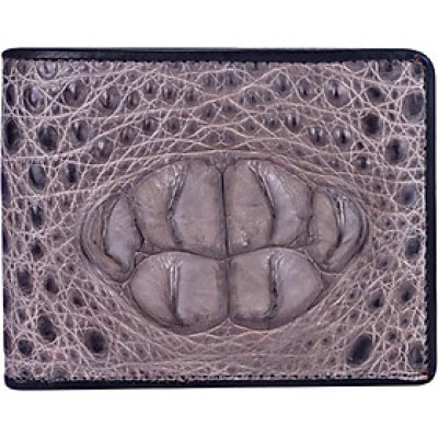 Ví Nam Da Cá Sấu Gù Đầu Huy Hoàng HT2290 (12.5 x 10 cm) - Xám