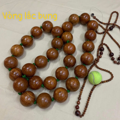 Vòng Lắc Eo Giảm Mỡ Bụng Gỗ Hương Cao Cấp - Vòng 40 hạt 6cm ( video , hình thật ) 