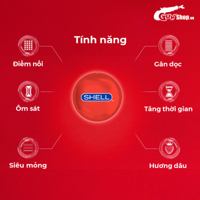 Bao cao su Shell Play Rider 6 tính năng - Hộp 10 cái + 1 Play Box Rider
