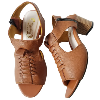 Giày Sandal Cao Gót Da Bò BIGGBEN Cao 5 Phân SDCG60