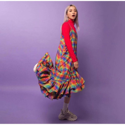 Áo Croptop Tay Dài Hồng TARTAN - T-TitTotTet Croptop / Pink 