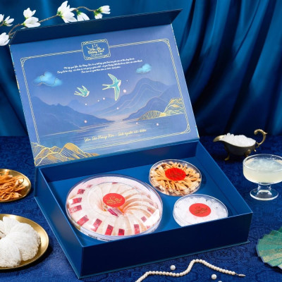 [CHÍNH HÃNG] Yến Sào Hoàng Kim - Hộp Quà Hoàng Kim Ngự Phẩm (100g Tổ Yến Tinh Chế Định Hình A5 & Đông Trùng) - Quà Biếu Tặng VIP, Đối Tác Cao Cấp Nhất