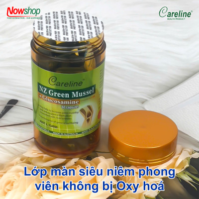 NZ Green Mussel + Glucosamine Careline hộp 60 viên hỗ trợ xương khớp chắc khỏe ngăn ngừa thoái hóa