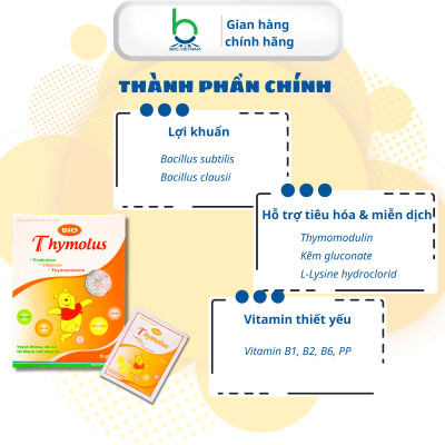 Men Vi Sinh Bio Thymolus Giúp Bé Ăn Ngon, Hỗ Trợ Tiêu Hóa, Tăng Cường Đề Kháng cho trẻ từ 6 tháng