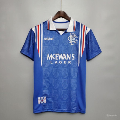 Áo Bóng Đá Retro Rangers 1996/1997 - Sân Nhà bản cao cấp vải Cotton Polyester