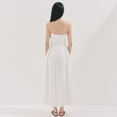 DOTTIE - Đầm midi viền đăng ten - Trắng - D0709