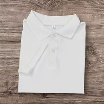 Áo Thun NAM- NỮ Cá Sấu 4 Chiều chất poly Màu Trắng.