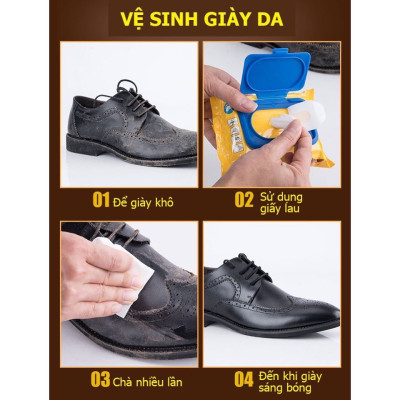 Giấy lau giày bịch 30 tờ , vệ sinh giày thể thao , các loại da , siêu sạch , tiện lợi nhỏ gọn dễ dàng mang theo mọi nơi 