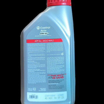 Dầu động cơ xe số Castrol Activ 4T, 20W-40, 0,8L (800ML)