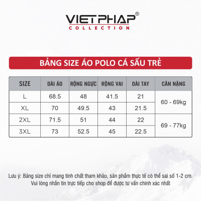 Áo Polo Nam VIỆT PHÁP Form Basic Chất liệu Cotton Pique co giãn thấm hút mồ hồi tốt 3206
