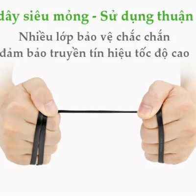 Ugreen UG50173NW102TK 1M màu Đen Cáp mạng LAN CAT6 dây dẹt - HÀNG CHÍNH HÃNG