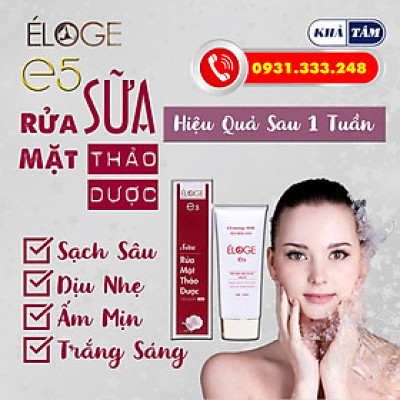SỮA RỬA MẶT ELOGE E5 - KHẢ TÂM - NGĂN MỤN, TRẮNG DA