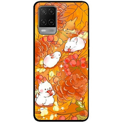 Ốp lưng cho Oppo A54 - A55 - A55s - Oppo A56 5G - Oppo A18 - A38 - A58 - Thỏ Nền Cam - Hàng Chính Hãng