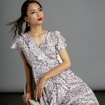 Đầm Midi Đầm Dài Đầm Đắp Vạt DRE109 Thời trang thiết kế Hity