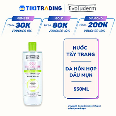 Nước tẩy trang Evoluderm Eau Micellaire 500ml