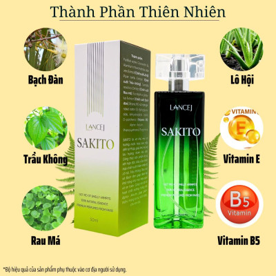 COMBO 3 Lọ Xịt Khử Mùi SAKITO LANCEJ 50ml, Sạch Vùng Nách, Ngăn Tiết Mồ Hôi, Không Ố Vàng Áo